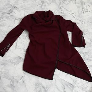 Two way cool jacket with leather accents